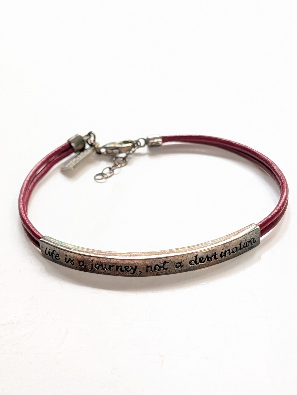 Vintage Baroni Designs 925 Sterling Silver Life Is A Journey Corded Bracelet